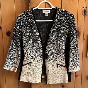 Joseph Ribkoff Black and Cream Patterned Blazer